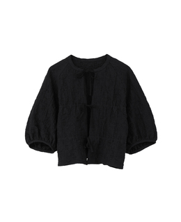 ラッセルジャカードボリュームスリーブブラウス