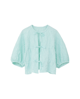 ラッセルジャカードボリュームスリーブブラウス