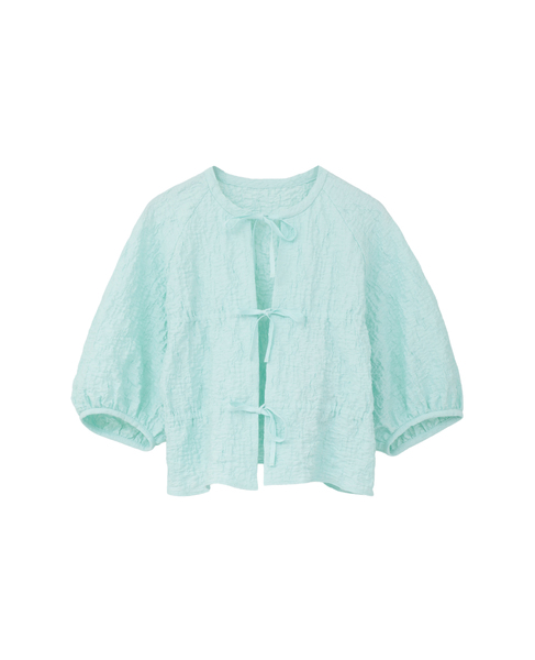 ラッセルジャカードボリュームスリーブブラウス 詳細画像 ミント 1