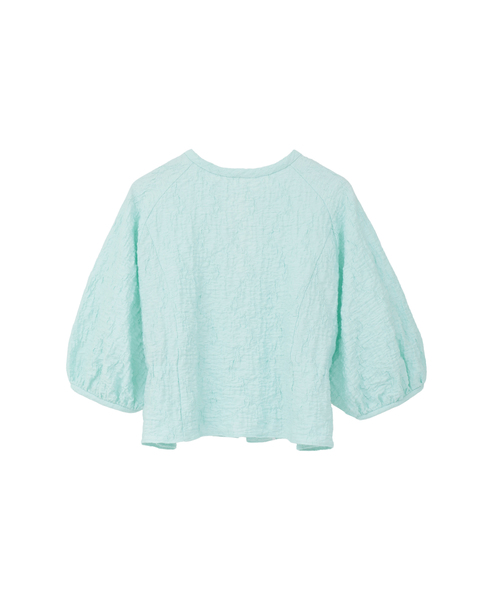 ラッセルジャカードボリュームスリーブブラウス 詳細画像 ミント 2