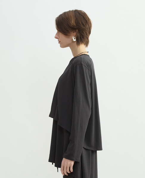 スーピマヘンプジャージーショートカーディガン 詳細画像 グレー 10