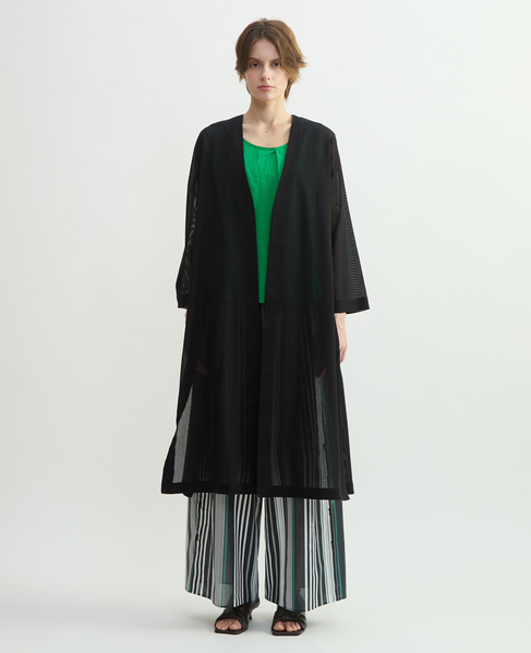 メッシュジャージロングカーディガン 詳細画像 ブラック 4