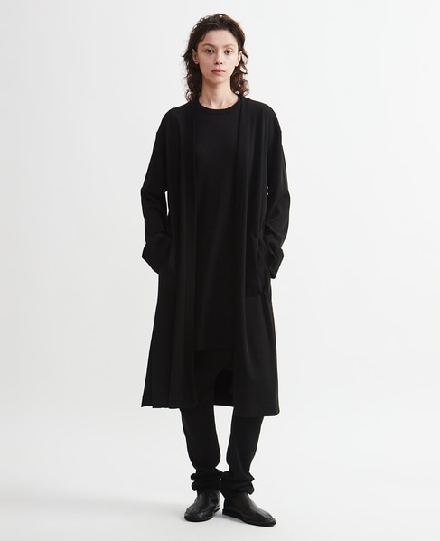 強撚スムースロングカーディガン 詳細画像 ブラック 2