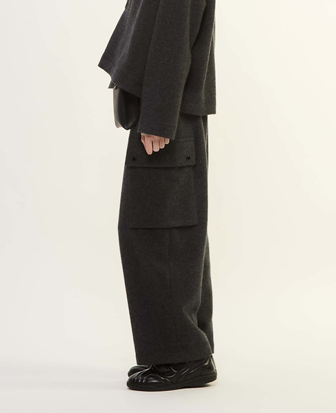 マットフィニッシュウールジャージカーゴパンツ 詳細画像 チャコールグレー 3