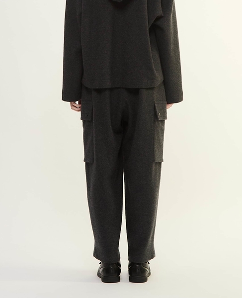 マットフィニッシュウールジャージカーゴパンツ 詳細画像 チャコールグレー 4