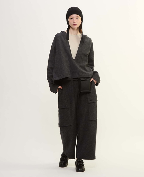 マットフィニッシュウールジャージカーゴパンツ 詳細画像 チャコールグレー 5