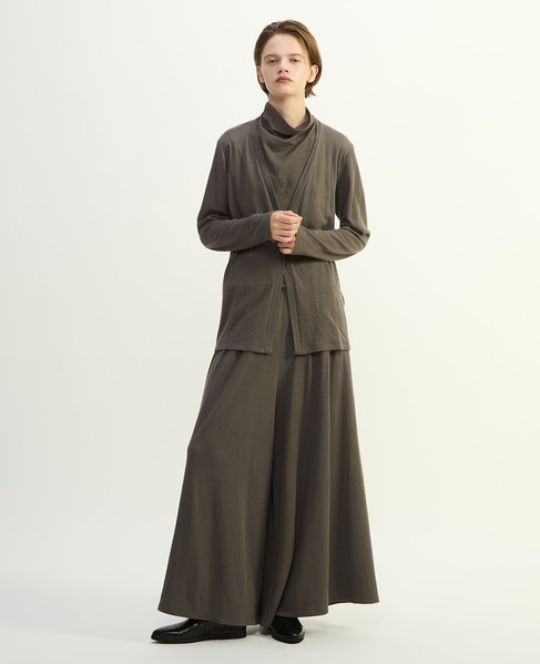 スーピマカシミヤダブルガーゼフレアパンツ 詳細画像 グレー 1