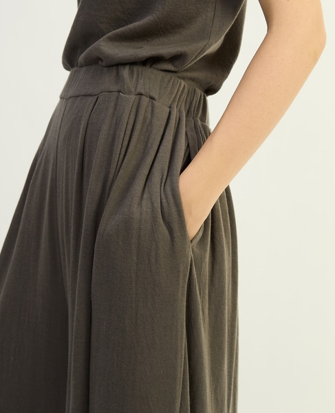 スーピマカシミヤダブルガーゼフレアパンツ 詳細画像 グレー 5