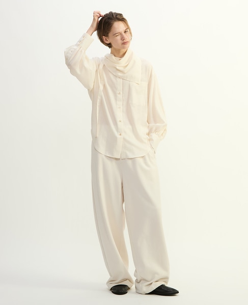 ソフト裏毛スウェットスラックスパンツ 詳細画像 アイボリー 1