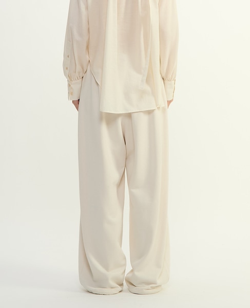 ソフト裏毛スウェットスラックスパンツ 詳細画像 アイボリー 3