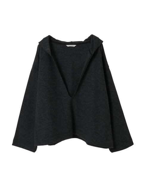 マットフィニッシュウールジャージフーディ 詳細画像 チャコールグレー 1