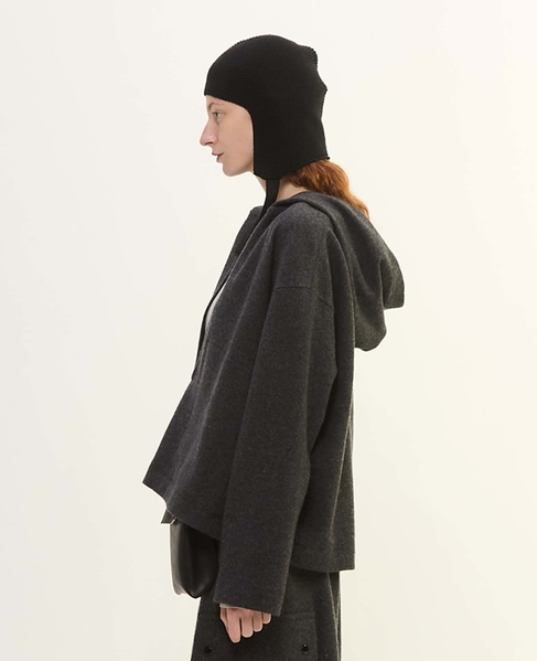 マットフィニッシュウールジャージフーディ 詳細画像 チャコールグレー 3