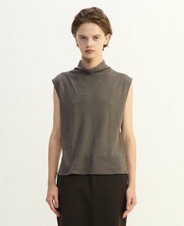 スーピマカシミヤダブルガーゼノースリーブトップス