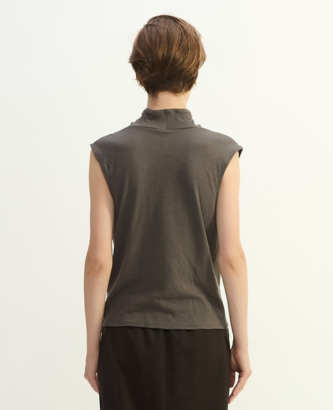 スーピマカシミヤダブルガーゼノースリーブトップス 詳細画像 グレー 3