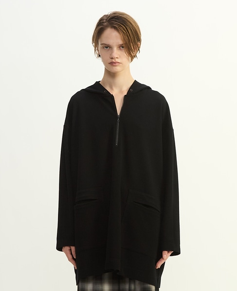 ウールミニワッフルハーフジップフーディ 詳細画像 ブラック 4