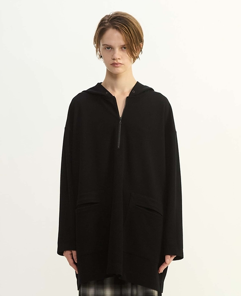 ウールミニワッフルハーフジップフーディ 詳細画像 ブラック 9