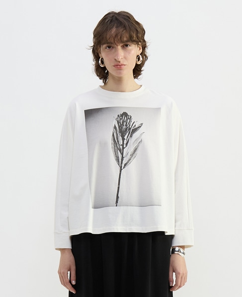 フォトプリントドルマンスリーブロングT-シャツ 詳細画像 ホワイト×ブラック 2