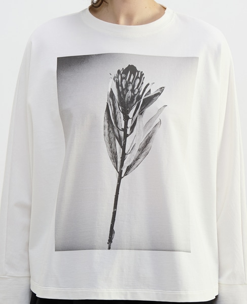 フォトプリントドルマンスリーブロングT-シャツ 詳細画像 ホワイト×ブラック 5