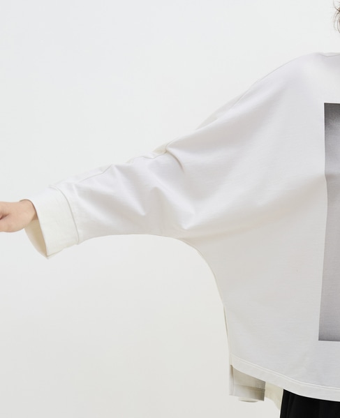 フォトプリントドルマンスリーブロングT-シャツ 詳細画像 ホワイト×ブラック 6