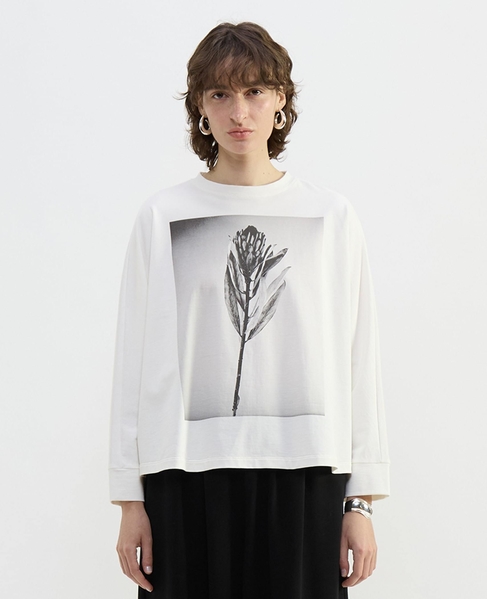 フォトプリントドルマンスリーブロングT-シャツ 詳細画像 ホワイト×ブラック 9