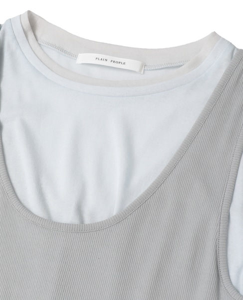 シア―ハイツイストフライスレイヤードトップス 詳細画像 サックス 3