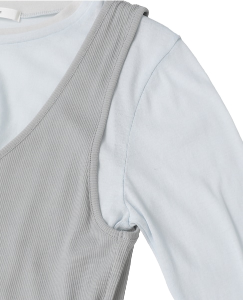 シア―ハイツイストフライスレイヤードトップス 詳細画像 サックス 4