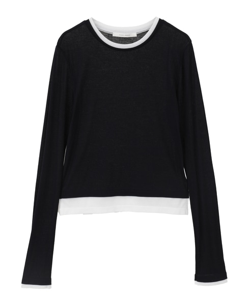 シア―ハイツイストフライスレイヤードトップス 詳細画像 ネイビー&times;ホワイト 2