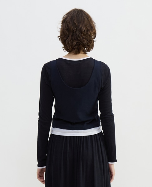 シア―ハイツイストフライスレイヤードトップス 詳細画像 ネイビー×ホワイト 4