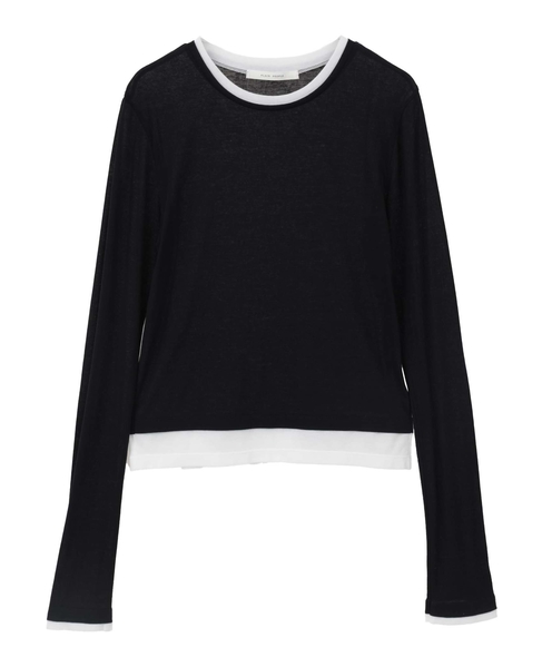 シア―ハイツイストフライスレイヤードトップス 詳細画像 ネイビー×ホワイト 5