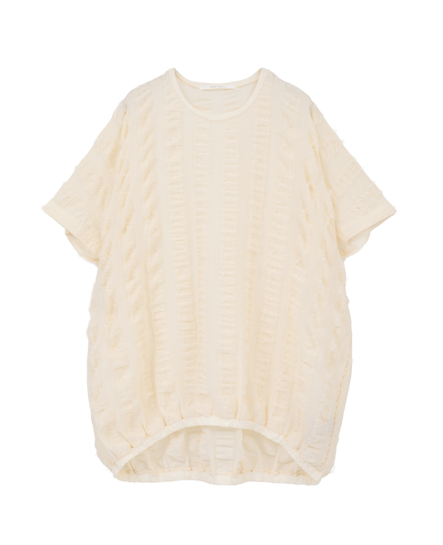 ストライプカットJQバルーンブラウス 詳細画像 オフホワイト 1