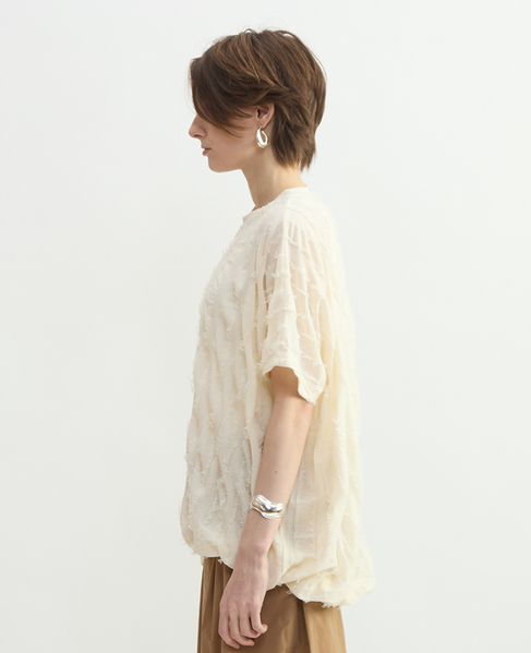 ストライプカットJQバルーンブラウス 詳細画像 オフホワイト 3