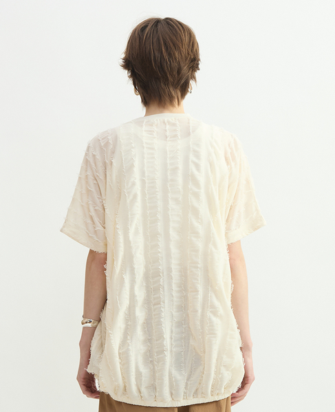 ストライプカットJQバルーンブラウス 詳細画像 オフホワイト 4