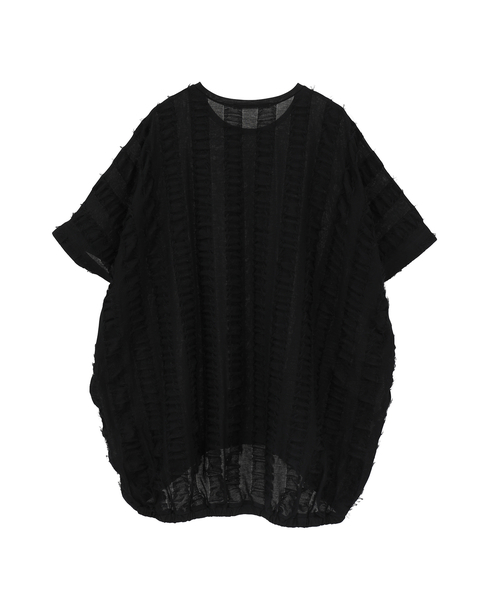 ストライプカットJQバルーンブラウス 詳細画像 ブラック 2