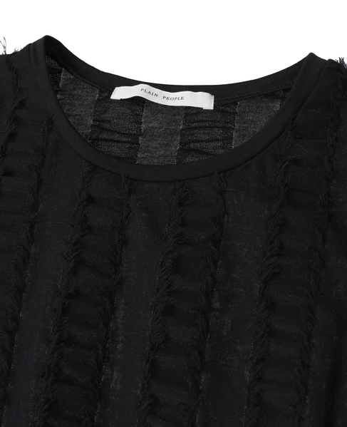 ストライプカットJQバルーンブラウス 詳細画像 ブラック 3