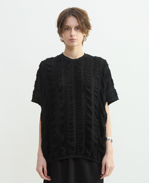 ストライプカットJQバルーンブラウス 詳細画像 ブラック 7