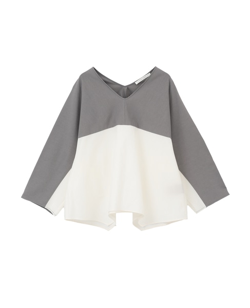 オーガニックヘビージャージー切り替えドルマンプルオーバー 詳細画像 グレー&times;ホワイト 1