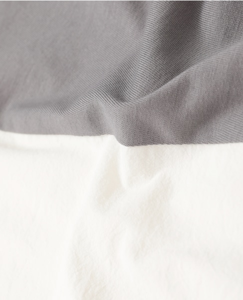 オーガニックヘビージャージー切り替えドルマンプルオーバー 詳細画像 グレー&times;ホワイト 7