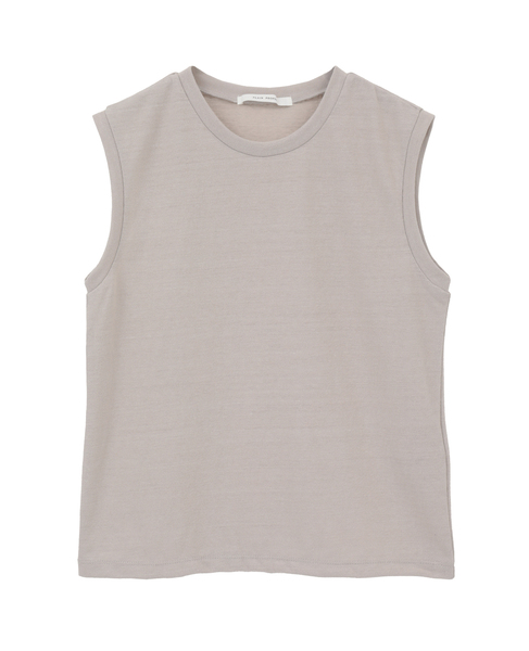 ムラ糸アーサー天竺/SUVINノースリーブTシャツ 詳細画像 ベージュ 1