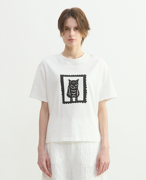 キャットスタンププリントTシャツ 詳細画像 ホワイト 4