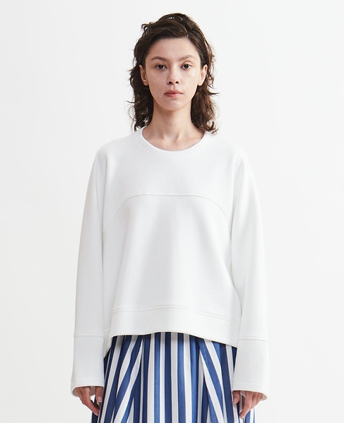 コットンナイロンダブルスウェットプルオーバー 詳細画像 ホワイト 2