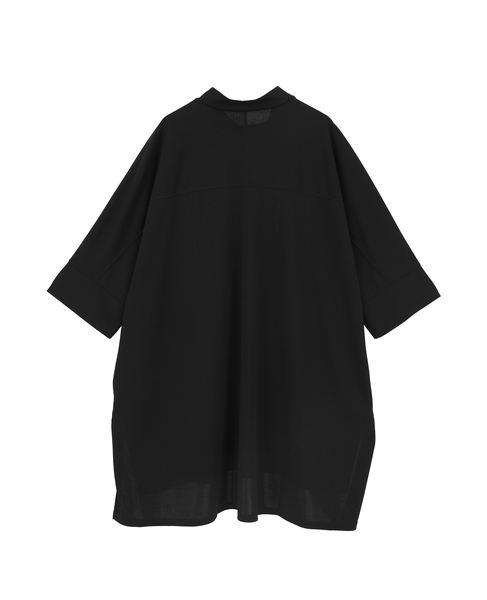 トリアセテートドライポンチモックネックトップス 詳細画像 ブラック 2