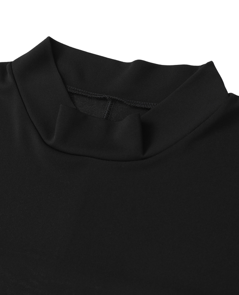 トリアセテートドライポンチモックネックトップス 詳細画像 ブラック 3