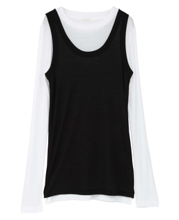 ハイツイストフライスタンクトップレイヤードTシャツ