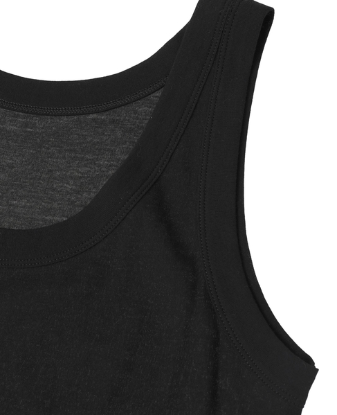 ハイツイストフライスタンクトップレイヤードTシャツ 詳細画像 ホワイト&times;ブラック 5