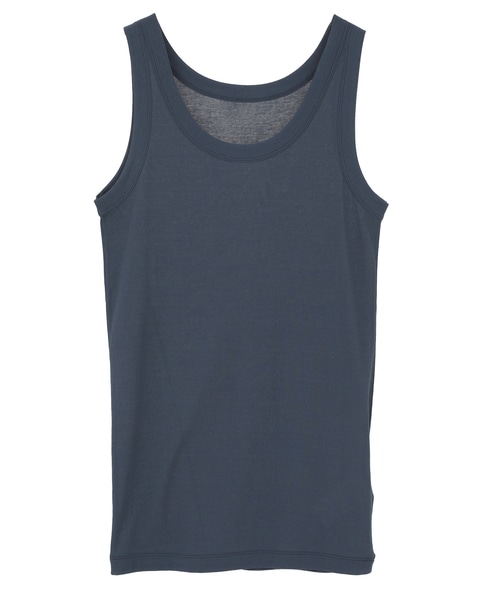 ハイツイストフライスタンクトップレイヤードTシャツ 詳細画像 ブラック&times;ブルーグレー 2