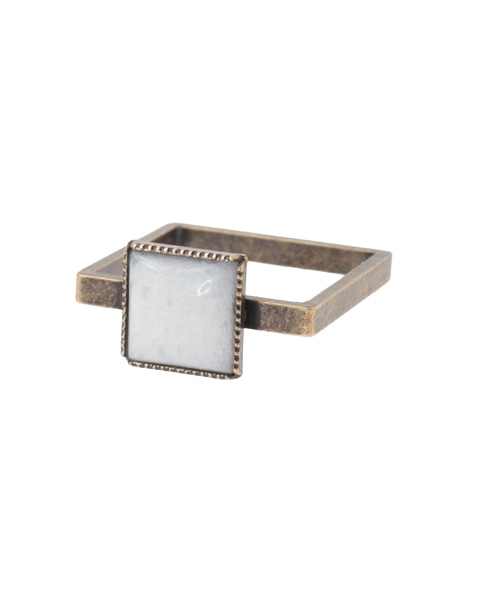 【IMUKA TIMUKAT 】Square Ring(15号)  詳細画像 ホワイト 1