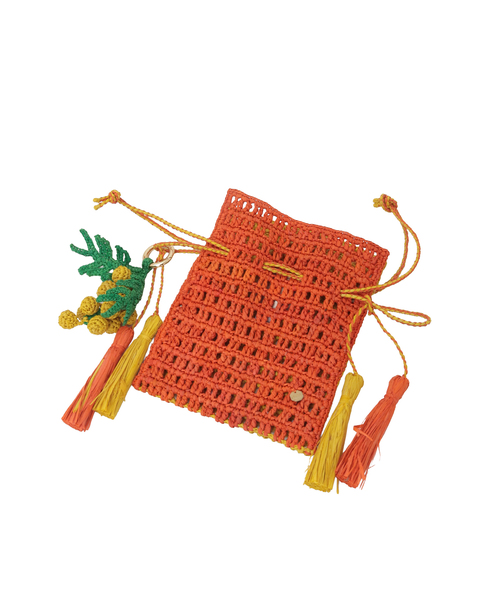 【MAISON N.H PARIS/メゾンエヌアッシュパリ】巾着バッグ/ROXANE CHARM 詳細画像 オレンジ 4