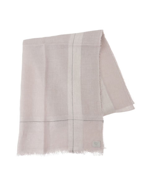 【NIMNIMDUAI/ニムニムデュアイ】ストール/LINEN GAUZE BLOCK CHECK 詳細画像 ライトグレー 1