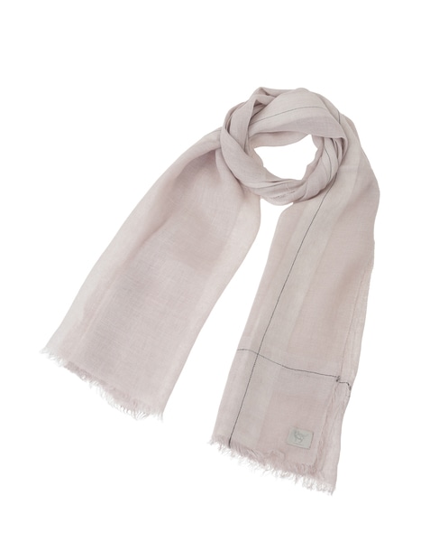 【NIMNIMDUAI/ニムニムデュアイ】ストール/LINEN GAUZE BLOCK CHECK 詳細画像 ライトグレー 2