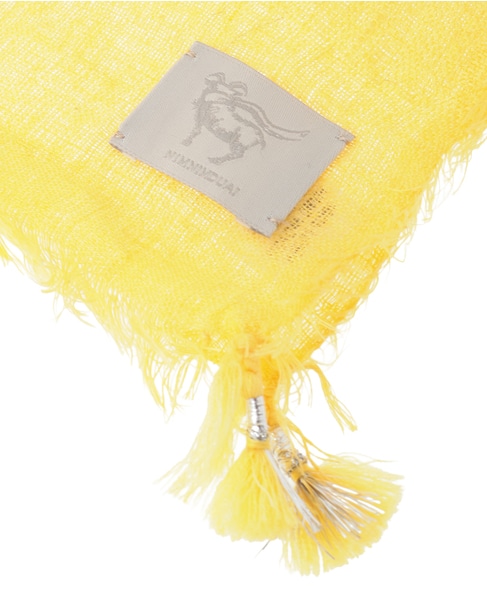 【NIMNIMDUAI/ニムニムデュアイ】ストール/PREMIUM LINEN GAUZE SQUARE 詳細画像 イエロー 5
